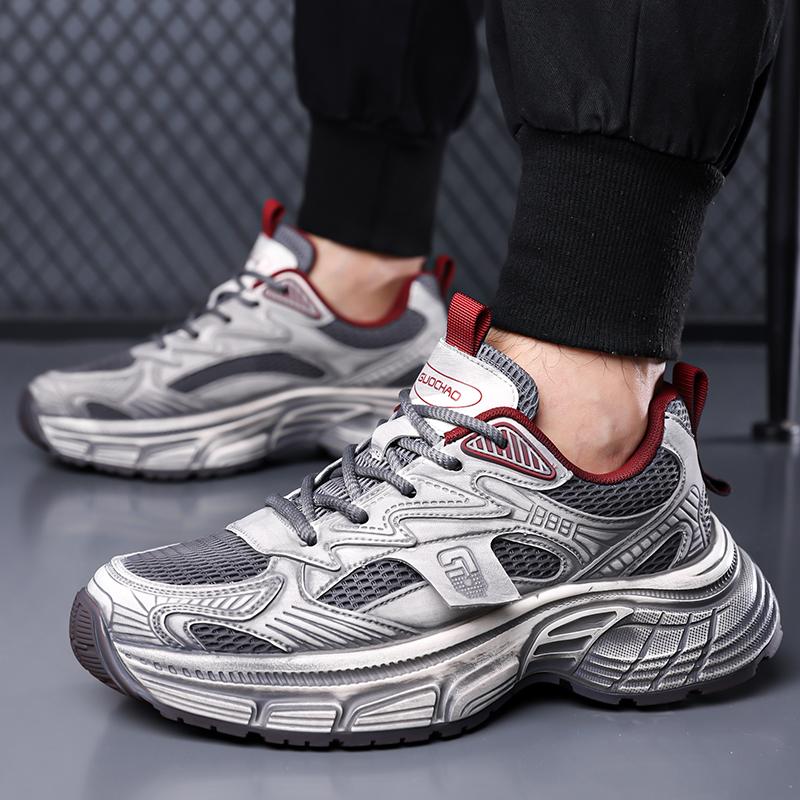 Men Casual Sports Shoes ThickSole Fashion Men's Thick Soled Height Increasing Dad Retro Vintage Style Fashionable Versatile