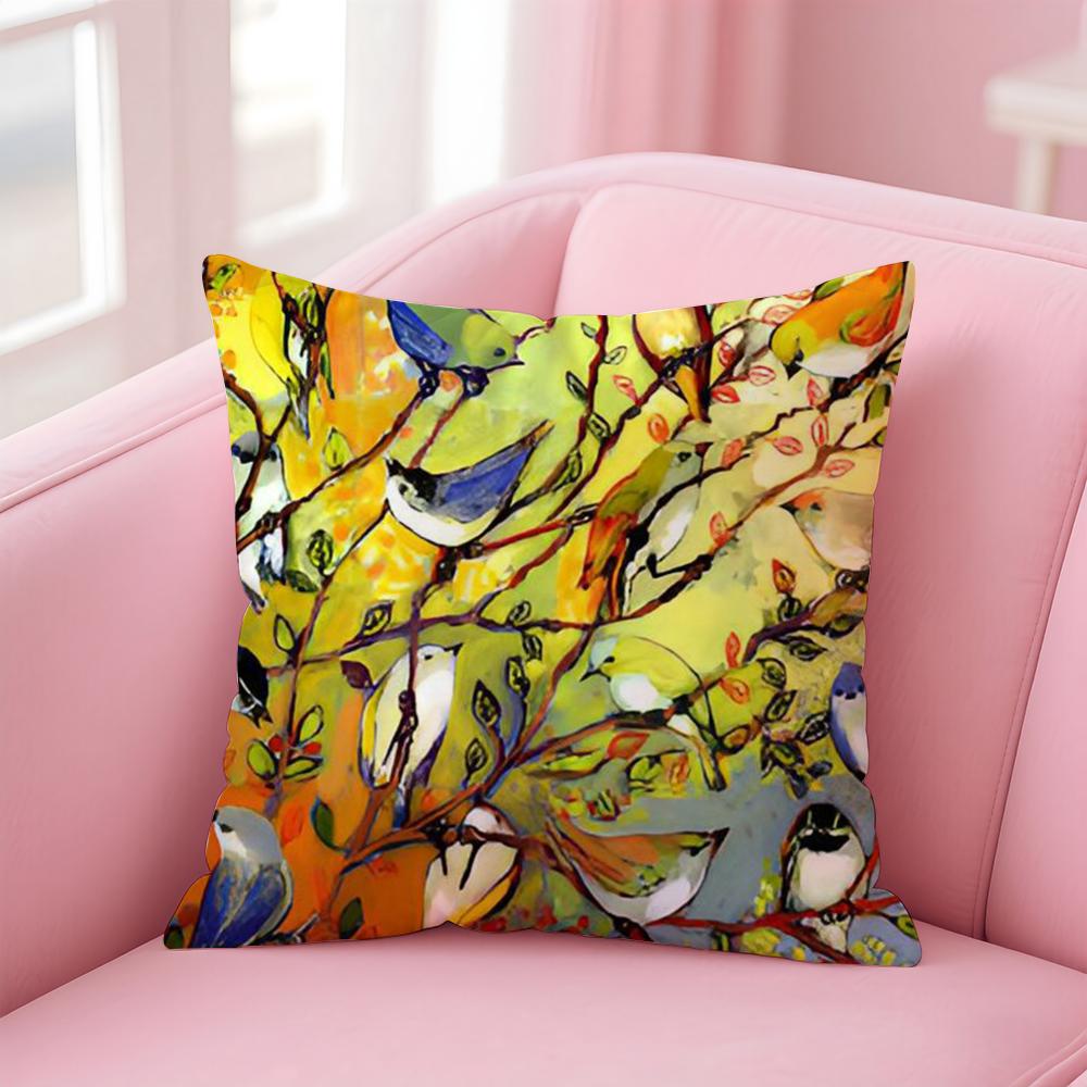 Anime Abstract Paint Colorful Art Cushion Cover Pillowcase Short Plush Invisible zipper Room Sofa Cushion Cover