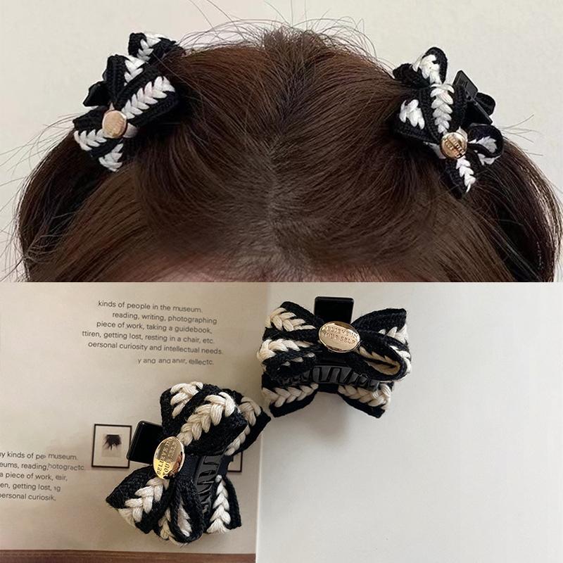 2Pcs Shining Hair Claw Hairpin Princess Headwear Bow Shaped For Y2K Girls Women Headwear