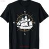 Compass Sailing Ship Boat Sailor Nautic T Shirt Vintage Washed Homme Designer Clothes Streetwear Casual Top For Everyday Wear