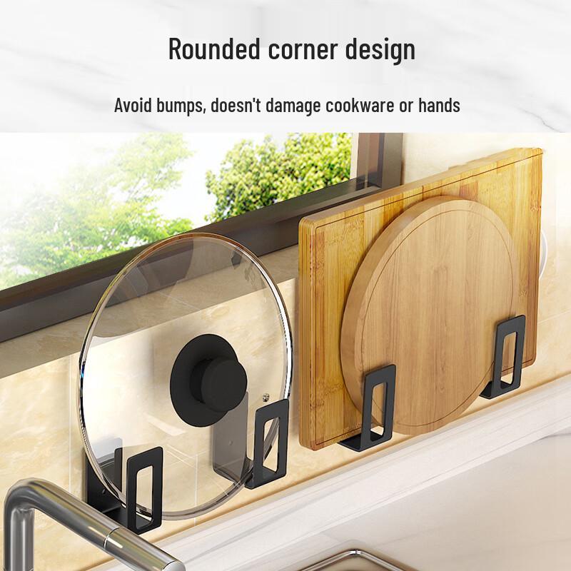 MENGTING Wall-Mounted U-shaped Pot Lid and Cutting Board Rack