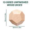 6PCS Uncarved Dodecahedron Wooden Block for Art Projects and Educational Tool