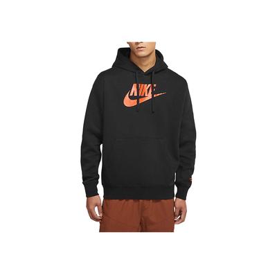 Nike Felpa con Cappuccio Pullover con Stampa Logo Alfabeto Uomo Felpa Nera DR7830-010