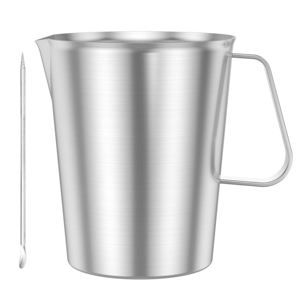 Mätkopp i rostfritt stål för kaffe, mjölk, latte med latte-nål, konstnärlig skala, lämplig för kaféer och restauranger