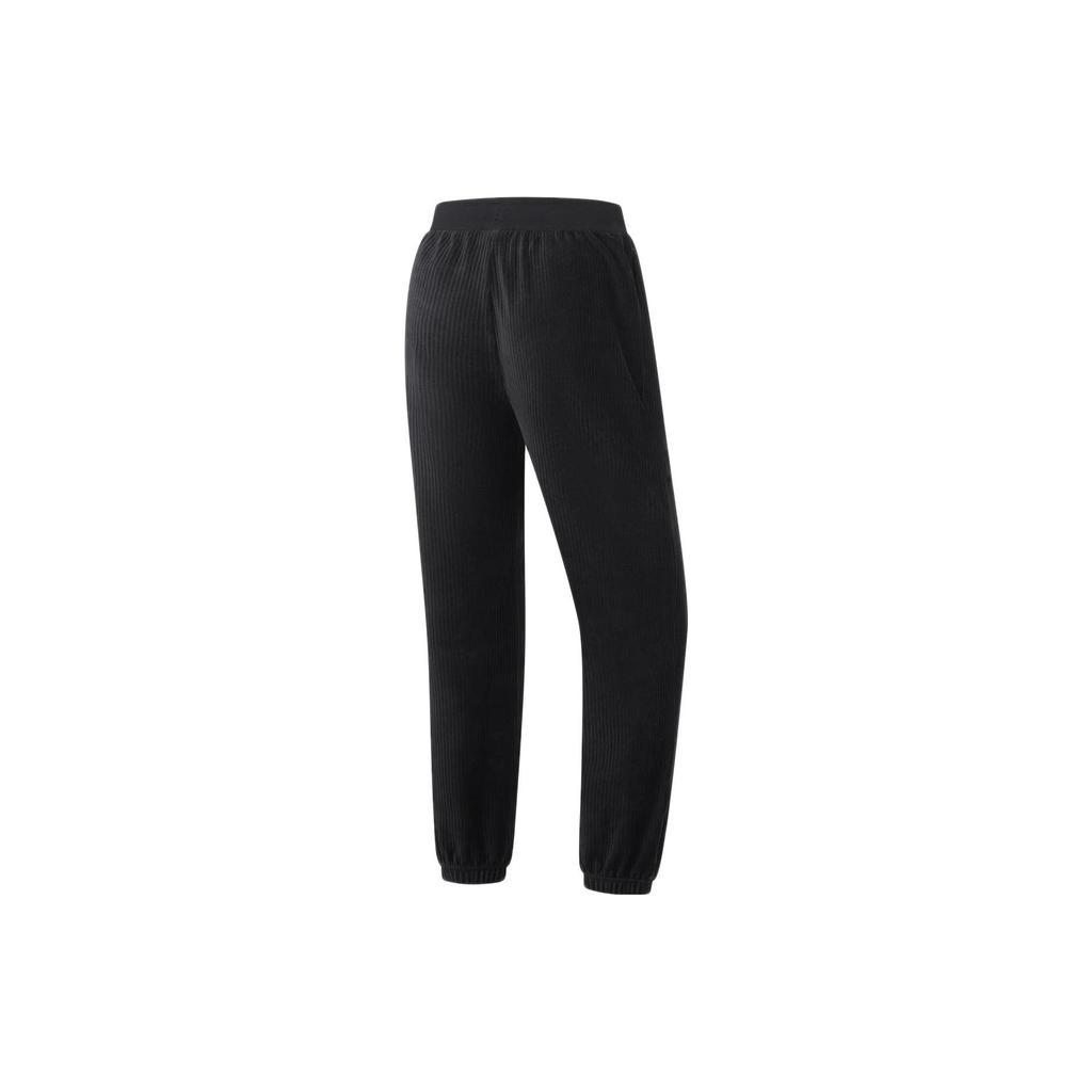 Li Ning Fitness Series Solid Color Loose Knit Joggers Women Bottoms Black AKLT098-1