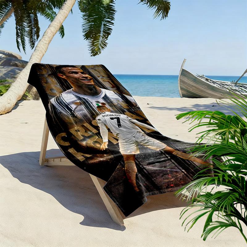 Serviette de plage Héritage de CR7 Serviette de plage pour photos de vacances Plage bord de mer Serviette de bain séchage rapide Serviette pour piscine extérieure Serviettes de voyage et de vacances Confort