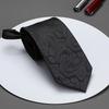 Black No Zipper Men'S Professional Dress Tie Business Casual Wedding Groom Korean Edition One Pull Tie