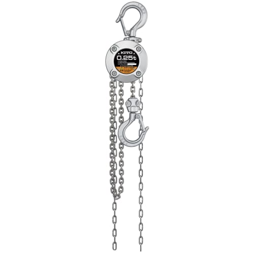 KITO CX003 Manual Chain Hoist, CX Type, 250kg Load Rating, 2.5m Lifting Height, 2m Hand Chain, Compact and Lightweight [Selectable Load Rating]