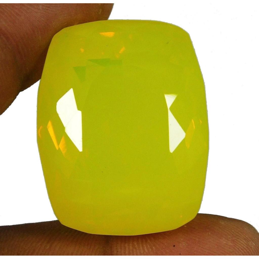 Neon Yellow Fire Opal Natural 70-71 Ct Cushion Cut Fabulous Certified Gemstone
