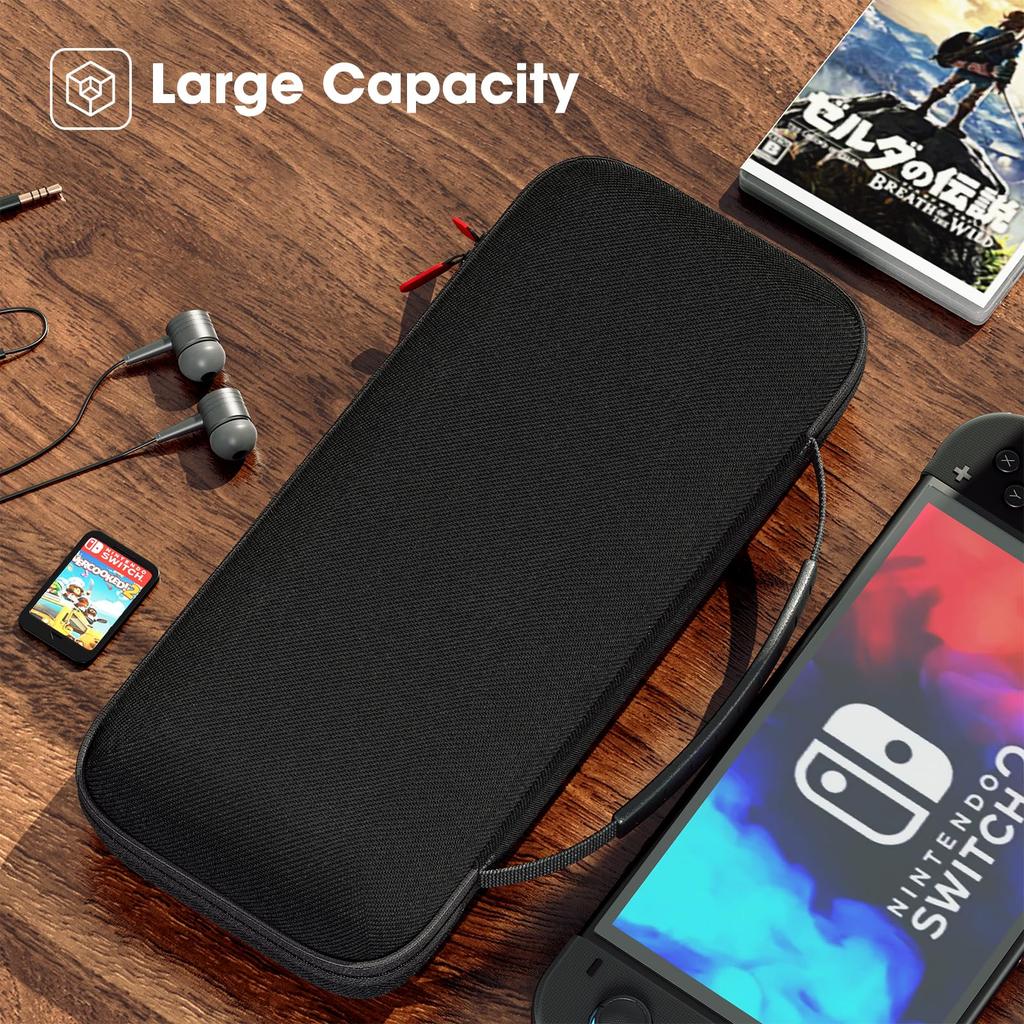 ProCase kompatibilis a Switch 2 tárolótáskával, játékkártyával, 24 kiegészítő tárolására alkalmas, ütésálló nyílással, kártyákkal, tokkal,