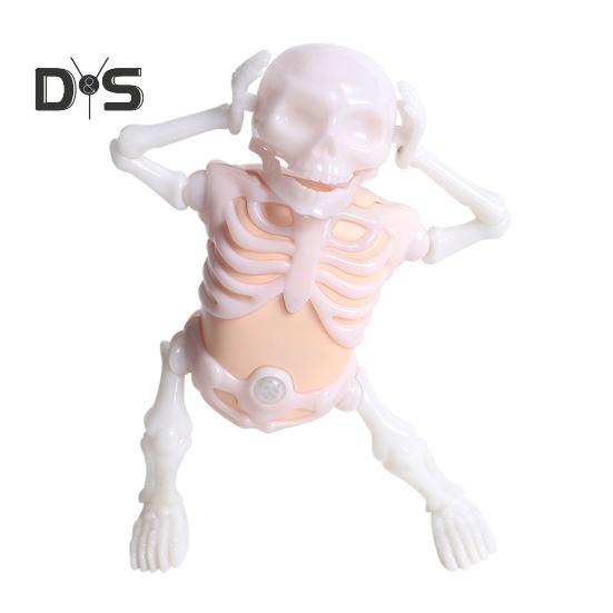 

Хэллоуин Танцующий скелет игрушка Забавный скелет сенсорная игрушка со звуком Детская игрушка Домашнее украшение Светящийся в темноте Танцующий череп фигурка зелёный