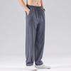 2026 Summer Men Chinese Style Linen Pants Men Solid Color Cotton Harem Pants Male Loose Straight Elastic Waist Joggers Trousers
