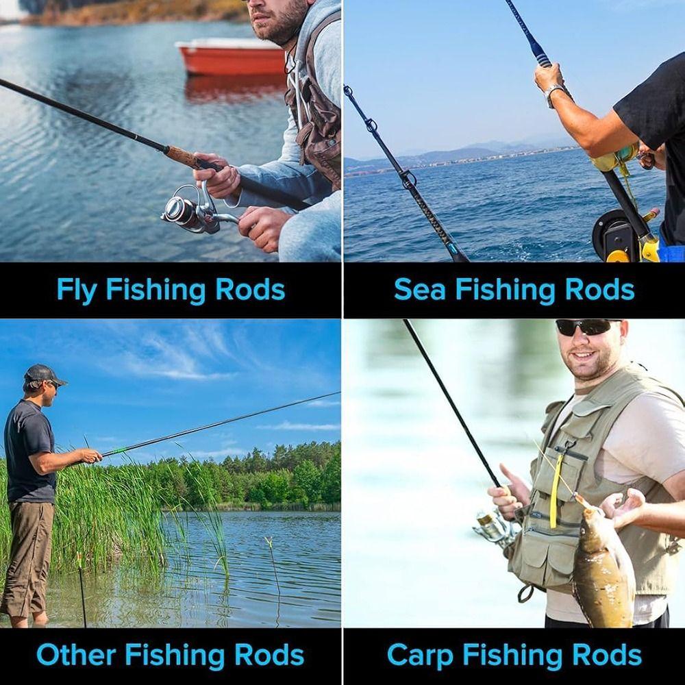 Schwarze Köderrutenaufbewahrung Strapazierfähige Nylon-Angelruten-Rückenriemen Neuer Köderrutenriemen