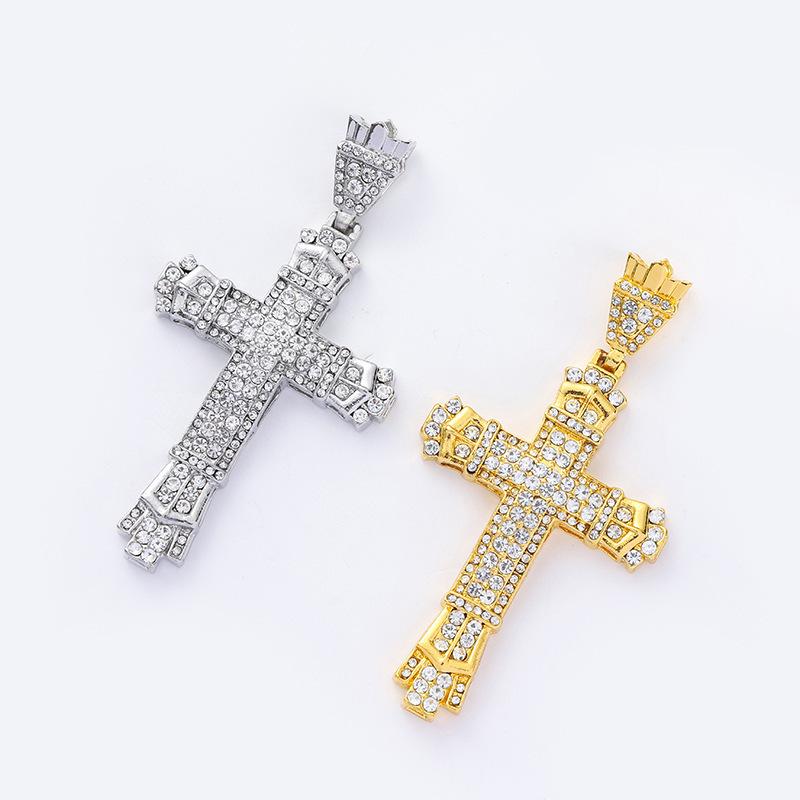 Diamond In Vintage Cross Pendant Mens Hip Hop Necklace