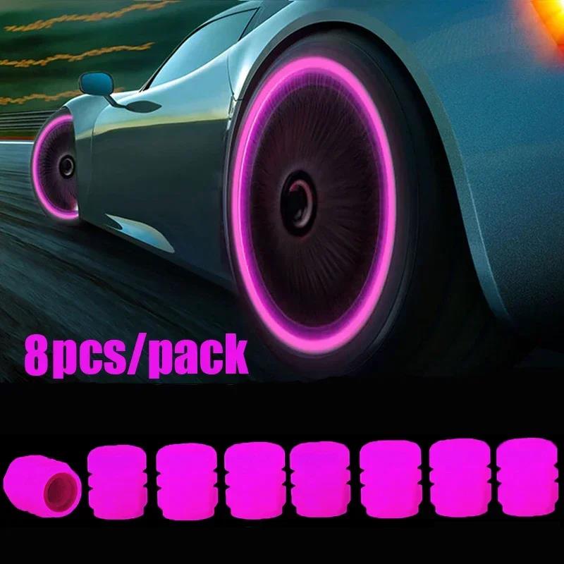 4/20PCS Luminous Car Tire Valve Cap Fluorescent Night Glowing Decor Motorcycle Bike Wheel Nozzle Dustproof Tyre Valve Stem Caps Stem Caps1