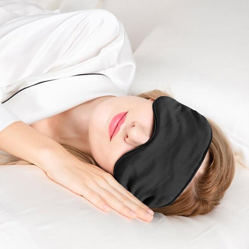Weiche Augenmasken Luxus-Satin für Damen Herren Schlaf-Augenmaske Glatte Schlafmaske Schlafstörungshilfe