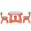 DEVESSPORT Children's Desk Set Table & 2 Coral Red Chairs, Writable Whiteboard, Multifunctional, From 12 Months