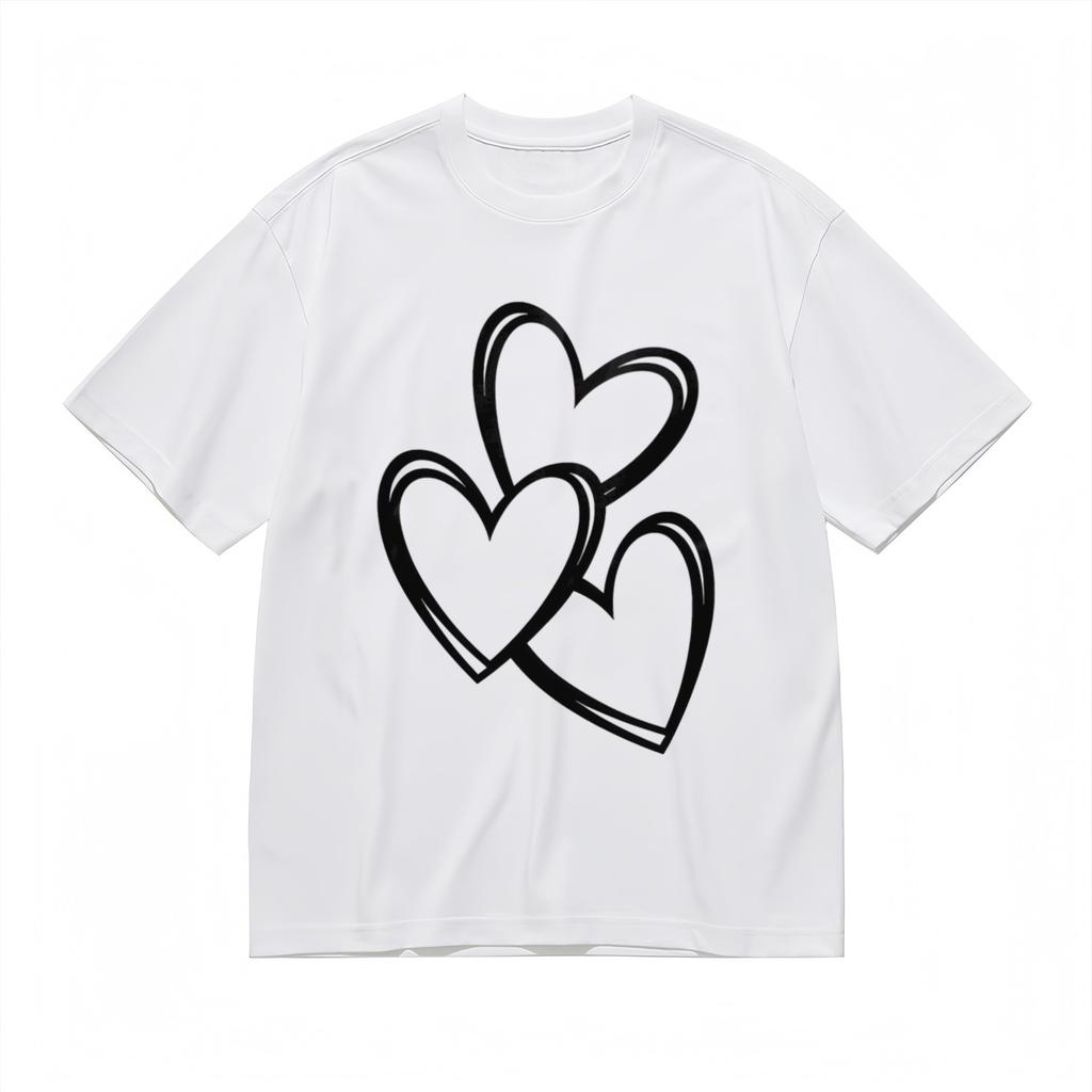 Women's Comfy Breathable Classic T-Shirt Mens Womens Tees Top Minimalist Heart Design Printed Tee