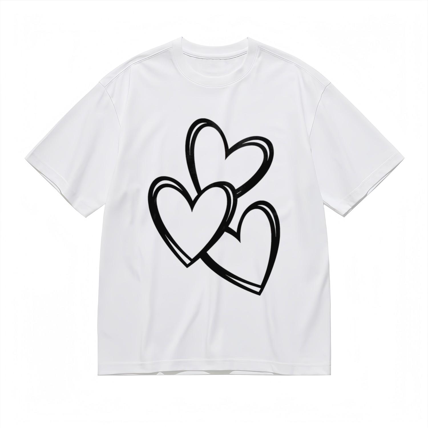 Women s Comfy Breathable Classic T-Shirt Mens Womens Tees Top Minimalist Heart Design Printed Tee L