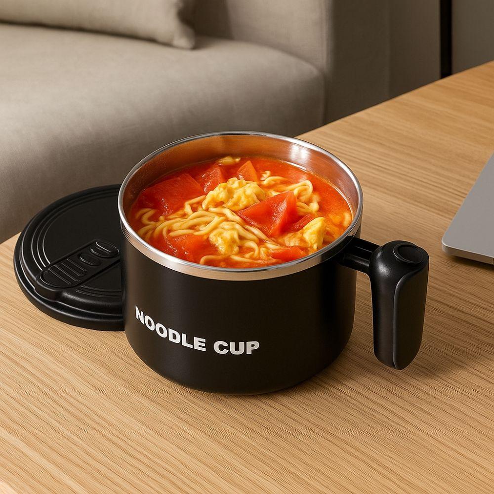 Stainless Steel Noodles Cup Heat Resistant Rice Soup Bowl Portable Fruit Salad Bowl  Household