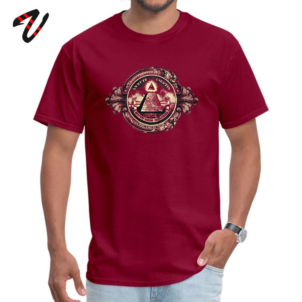 Oberteile Shirt Günstig O-Ausschnitt Individuell Kurzarm Laura Koi Mann T-Shirt Allsehendes Auge Pyramide Dollar Freimaurer Gott Bedrucktes T-Shirt