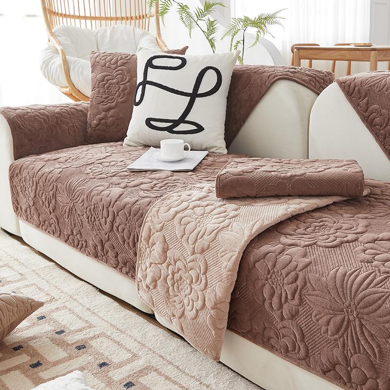 

Зимний утолщенный плюшевый коврик для дивана с принтом, противоскользящий и пылезащитный чехол для дивана, L-образный диван, полное покрытие, диван, полотенце, наволочка pillowcase 45x45cm