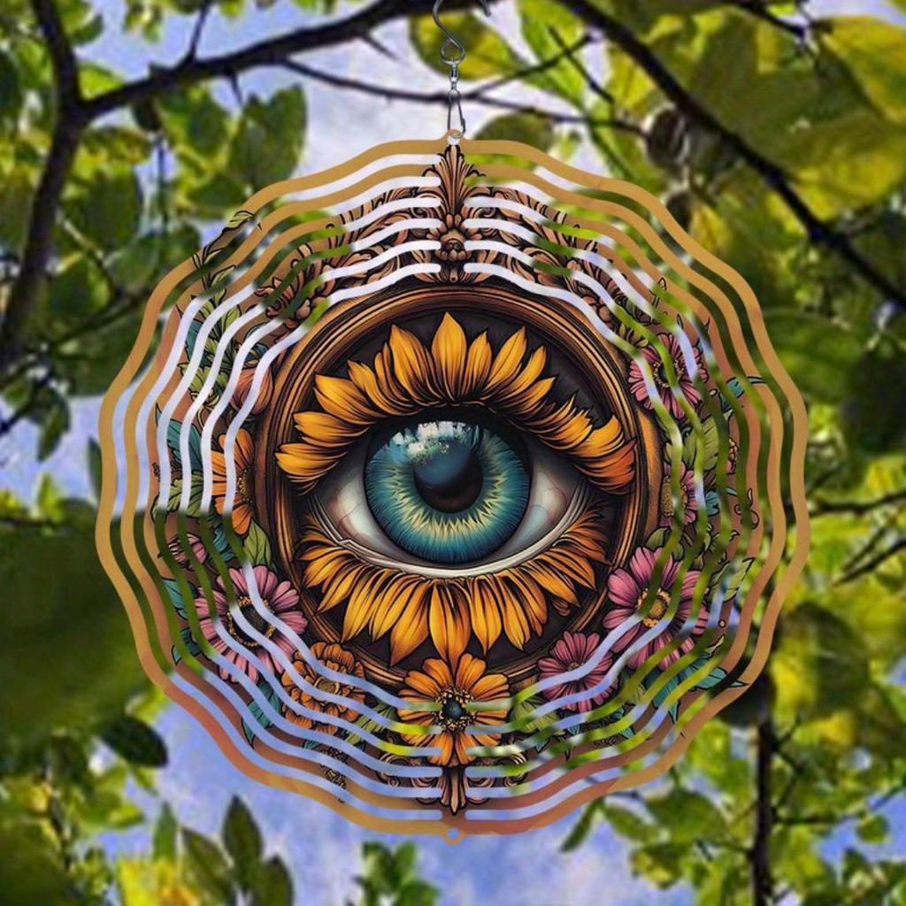 Intricate Mandala-Style Metal Wind Spinner with Floral Design - Durable Outdoor Art for Garden & Patio Decor, No Electricity or Battery Needed