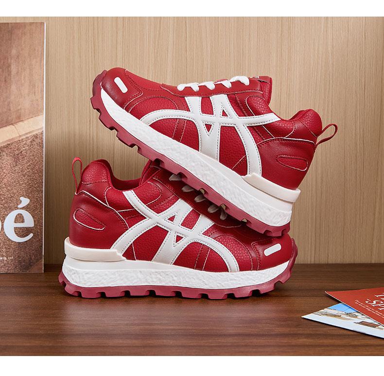 Invisible inner height increase 8CM, short and thick soled Forrest Gump shoes, women's autumn new color blocked casual sports shoes