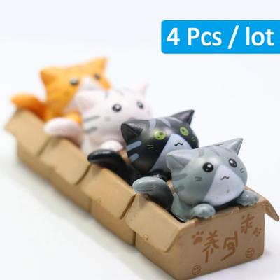 Kawaii Mini Cat Ornament Garden kitten statue Prezent dla dzieci Dziecięca dekoracja pokoju dziecięcego Zabawka Miniaturowe figurki Wystrój domu