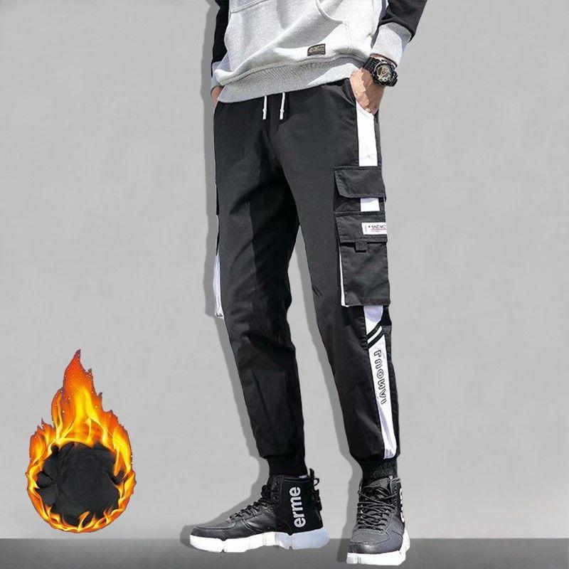 Kombinézy Sport Extra Volné Velké Velikosti Pánské Podzim Zima Tepláky Pánské Plyšové Kapsáče Muž Y2k Vintage Pracovní Kalhoty