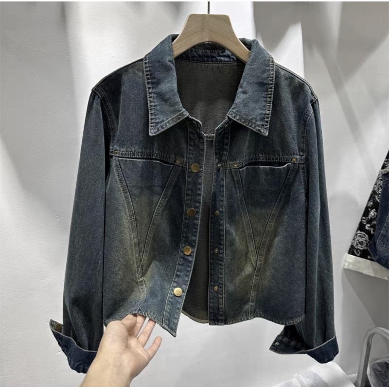 Fall/Winter Women's Retro Korean-Style Loose Denim Long-Sleeve Shirt Jacket