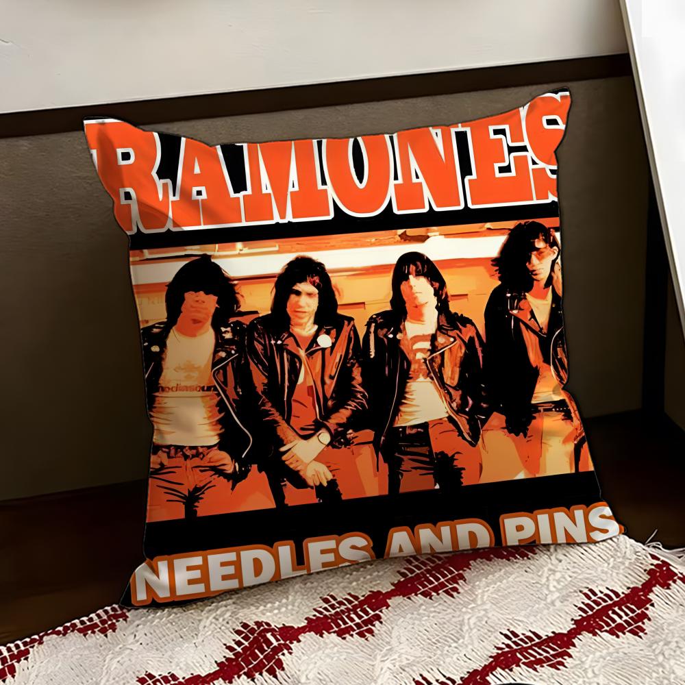Band RRamones Cushion Cover Reversible Soft Durable Pillow Cover Home Car MultiScene Use for Daily Comfort