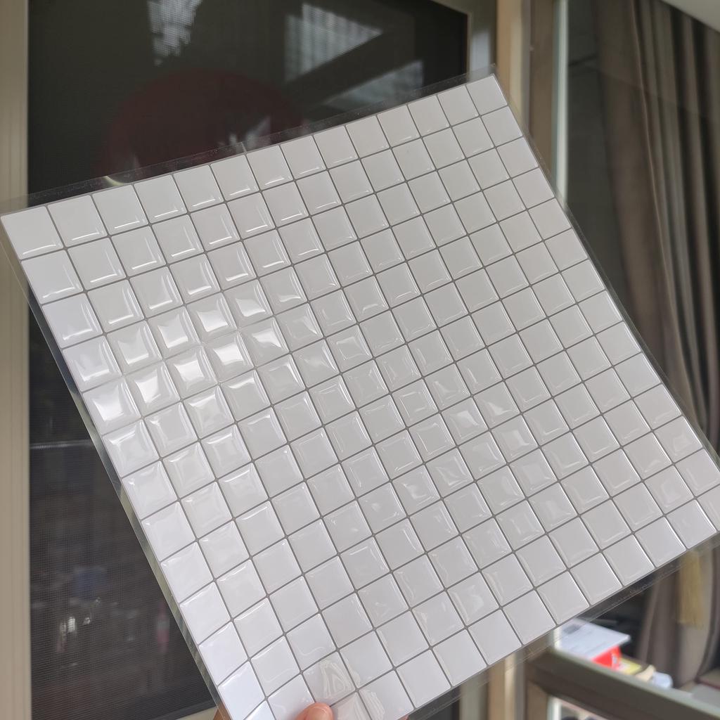 MORCART Cute Mini Tile Waterproof and for and DIY Furniture and Item Tile Wallpaper 3D Remake Sheets 4 "Super Lattice" Stickers, Heat-Resistant,