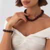 Trendy Y2K Aesthetic Smudge Resin Bead Chain Necklace Lightweight for Women Summer Beach Wear Jewelry Gift