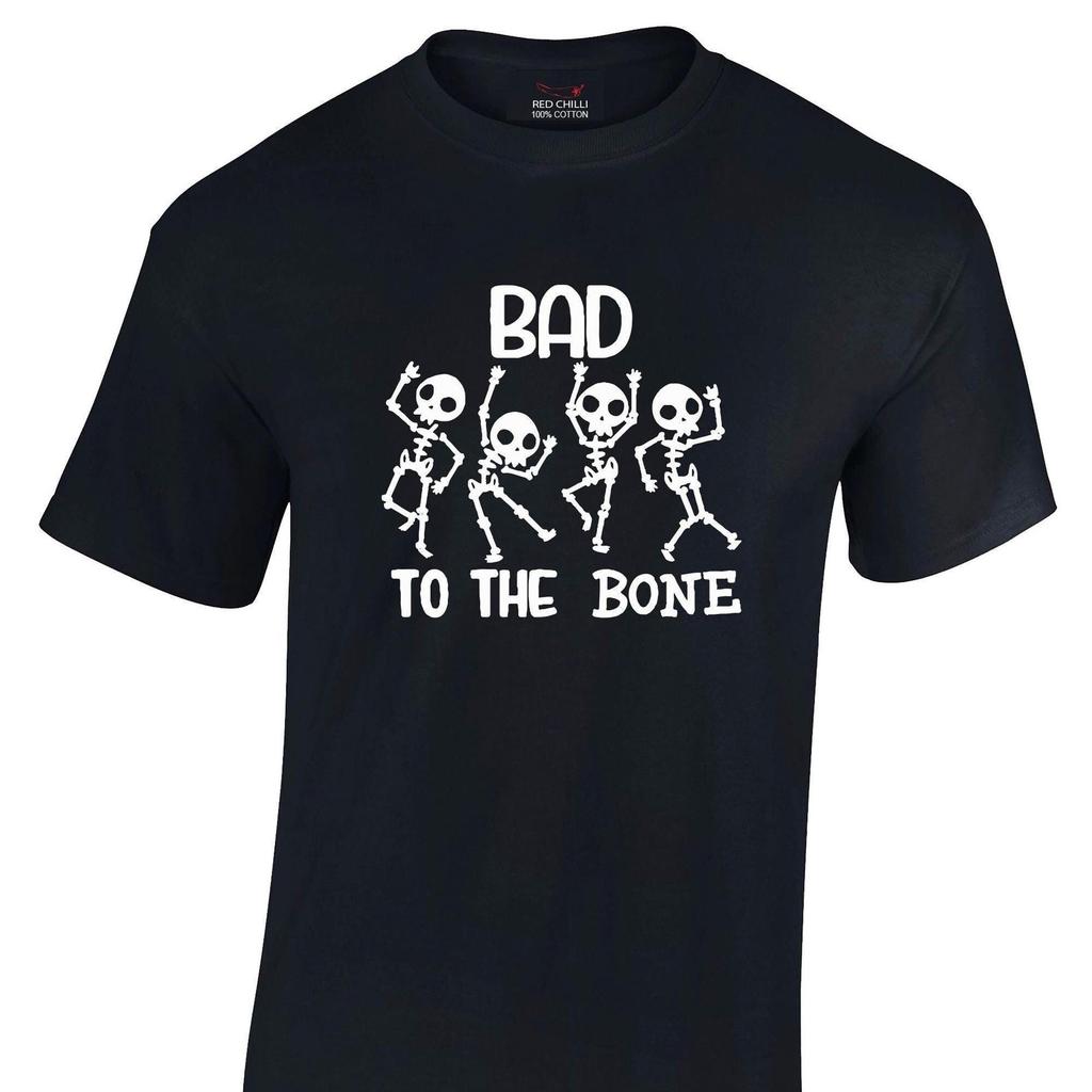 Bad To The Bone Printed Halloween T-shirt
