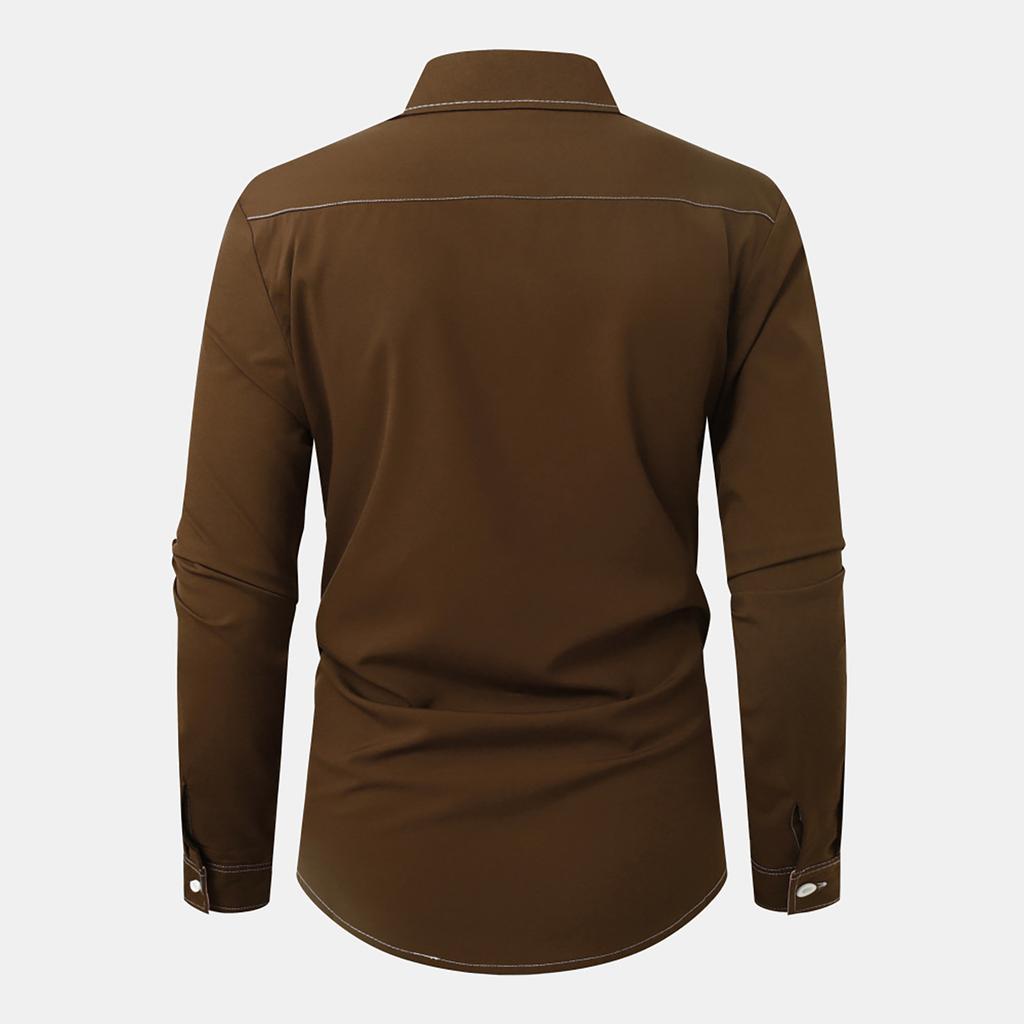 Men's Summer New Loose Print Long Sleeve Shirt Cardigan Beach Shirt