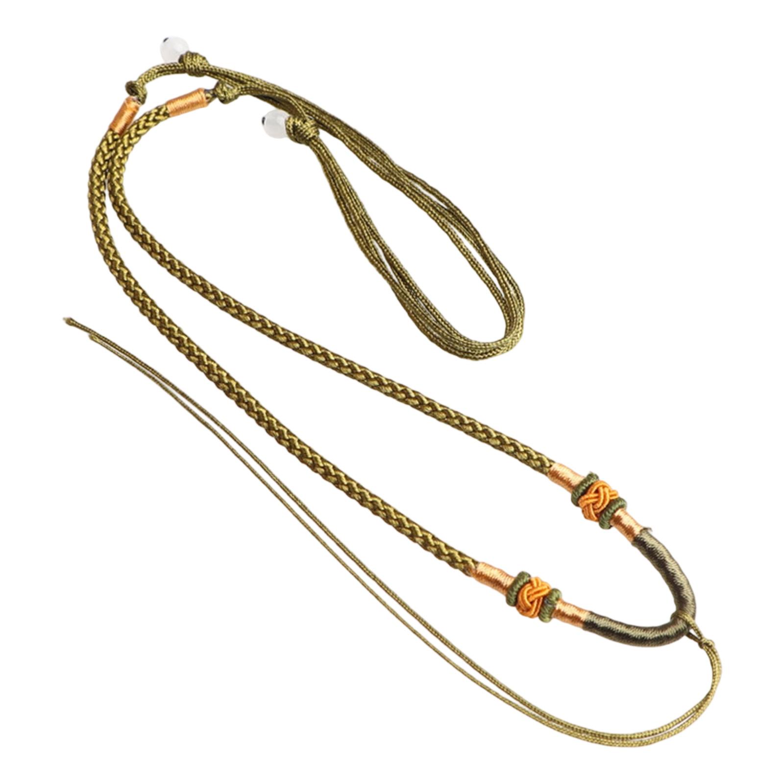 

Регулируемый плетеный шнурок для ожерелья ручной работы, цепочка для ожерелья ручной работы для мужчин и женщин, стильные аксессуары на каждый день армия зеленый