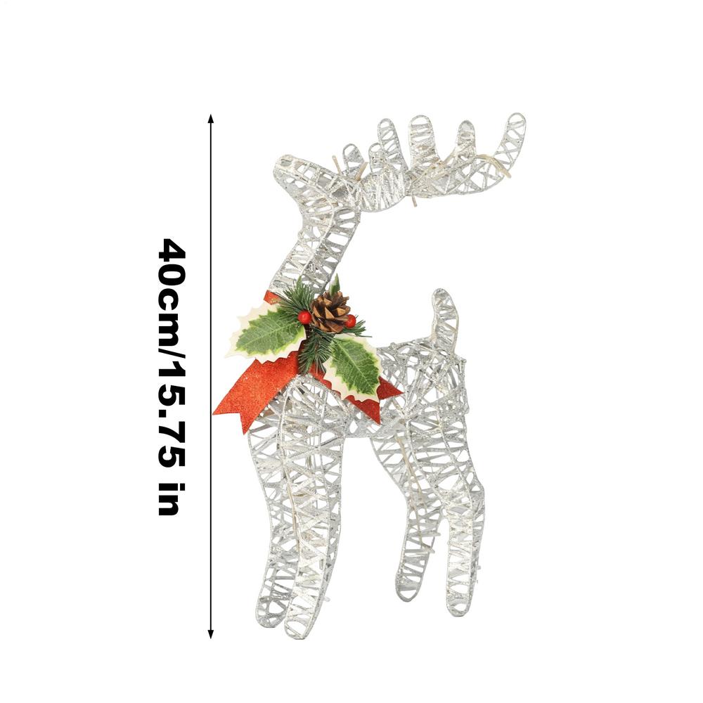 Świąteczny Renifer Świąteczny Podświetlany Metalowy Ornament Elegancki Wewnętrzny Dekor Świąteczny Na Festiwal Rodzinny Salon Zewnętrzny Wewnętrzny