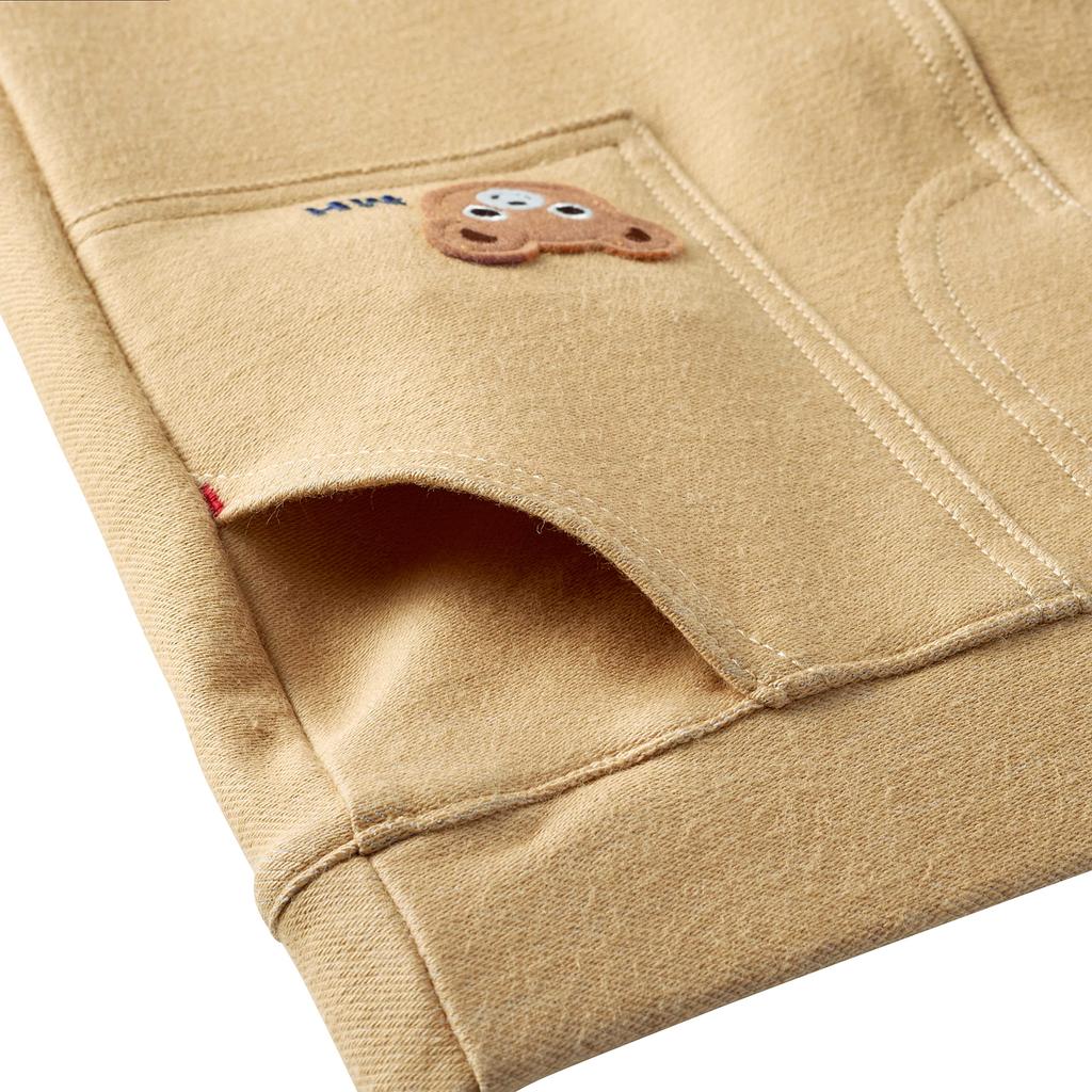 MIKI HOUSE Stretch Denim Pants, Solid Color, 80cm, Beige, for Boys and Girls, Size 10-3262-578
