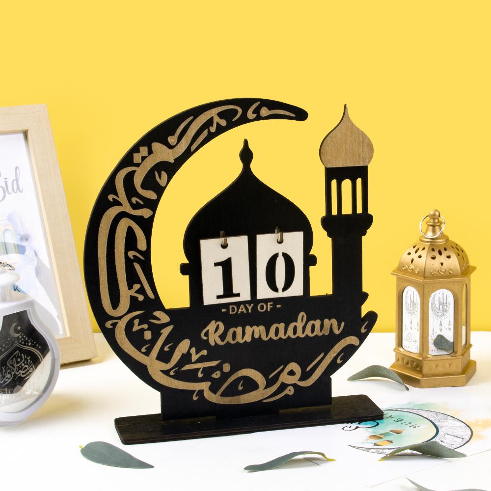 2025 Ramadan Adventskalender Eid Mubarak Acryl Countdown-Kalender Islamisches Muslimisches Festival Party Tisch Heimdekoration Ornament
