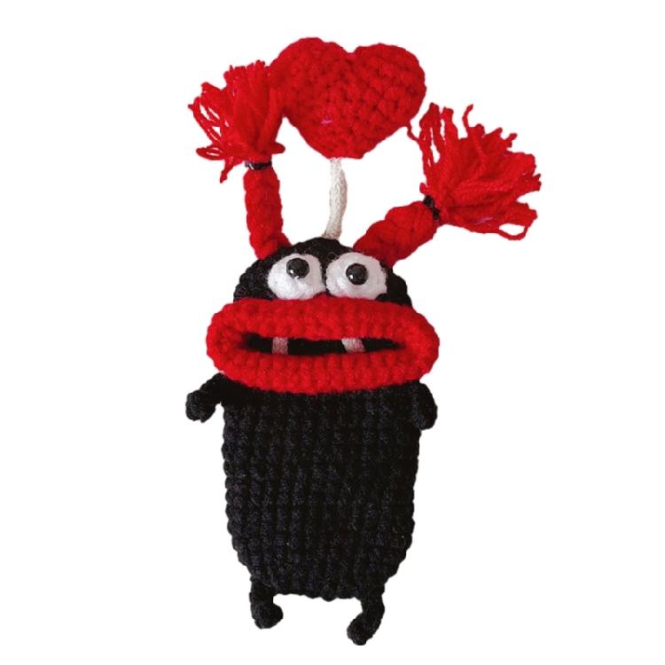 Pull Out Car Keys Cases Bag Funny Cartoon Keychains Pouch Hand Knitting Keys Wallets Organizers for Women and Men