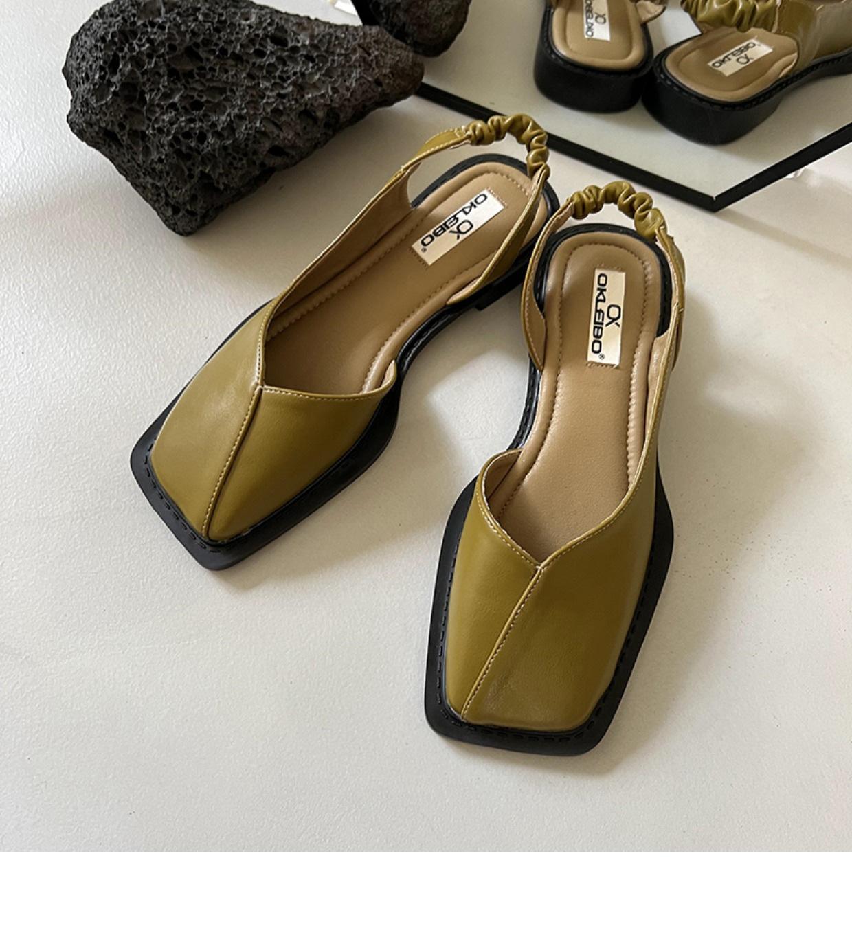 

Summer bag head cool single shoes women s shoes girls square head shoes one pedal lazy Doudou sandals women s batch 41