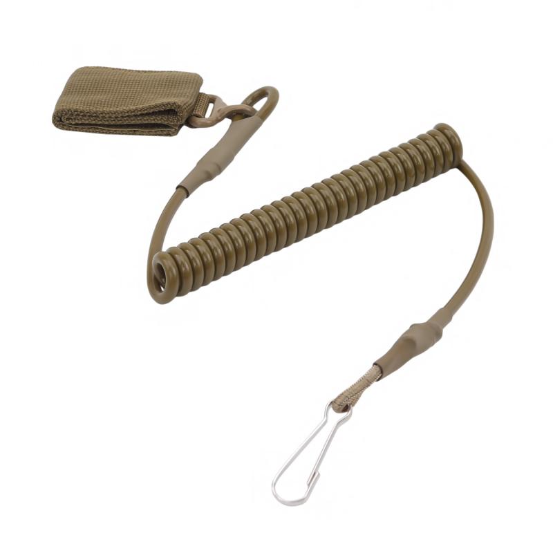 Elastic Lanyard Rope Tactical Anti-lost Spring Safety Strap Gun Rope For Key Ring Chain Flashlight Hunting Accessories