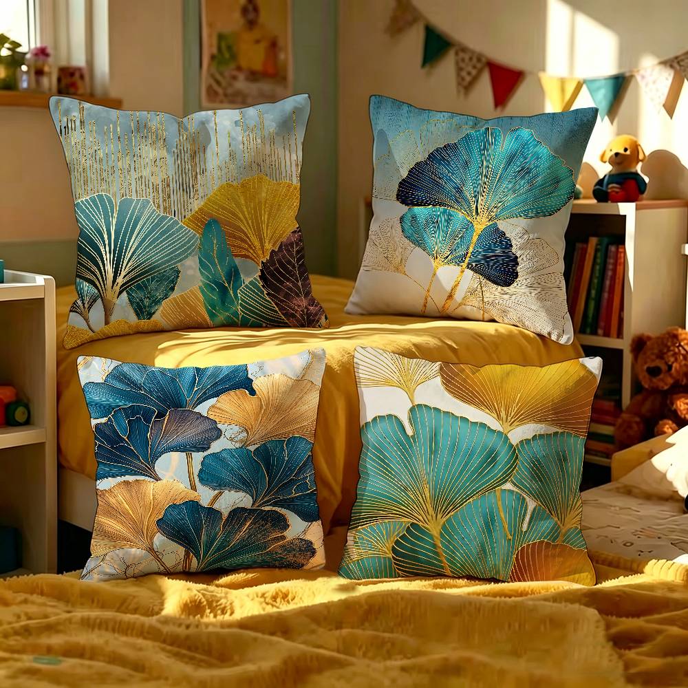 pc Ginkgo Leaves Printed Lucky Dragon pillow cover sofa cushion cover home room decoration children gift