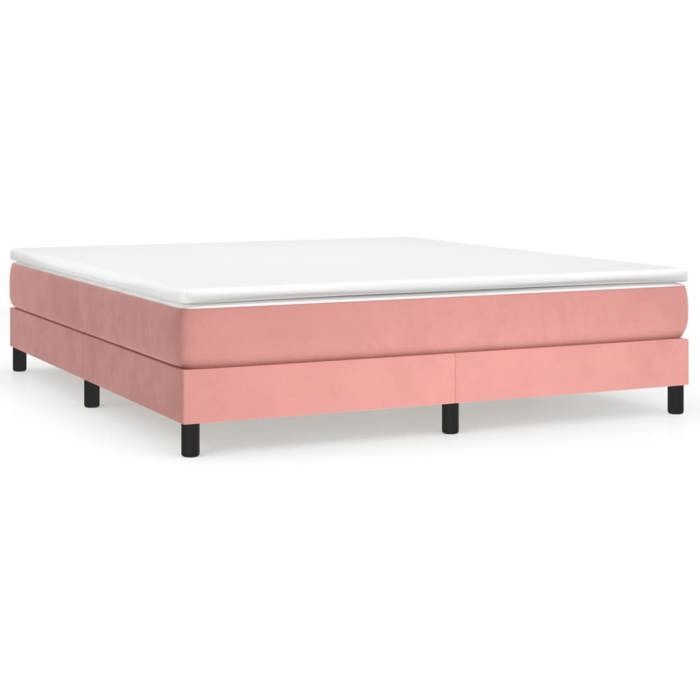 Struttura letto con materasso - Maison Exclusive - 160x200 cm - Velluto rosa - Massimo relax