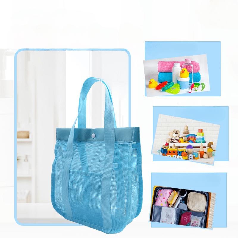 Handheld Wash Bag Large Size Bath Bag Mesh Bag Beach Toy Storage Bag Miscellaneous Grid Storage Bag