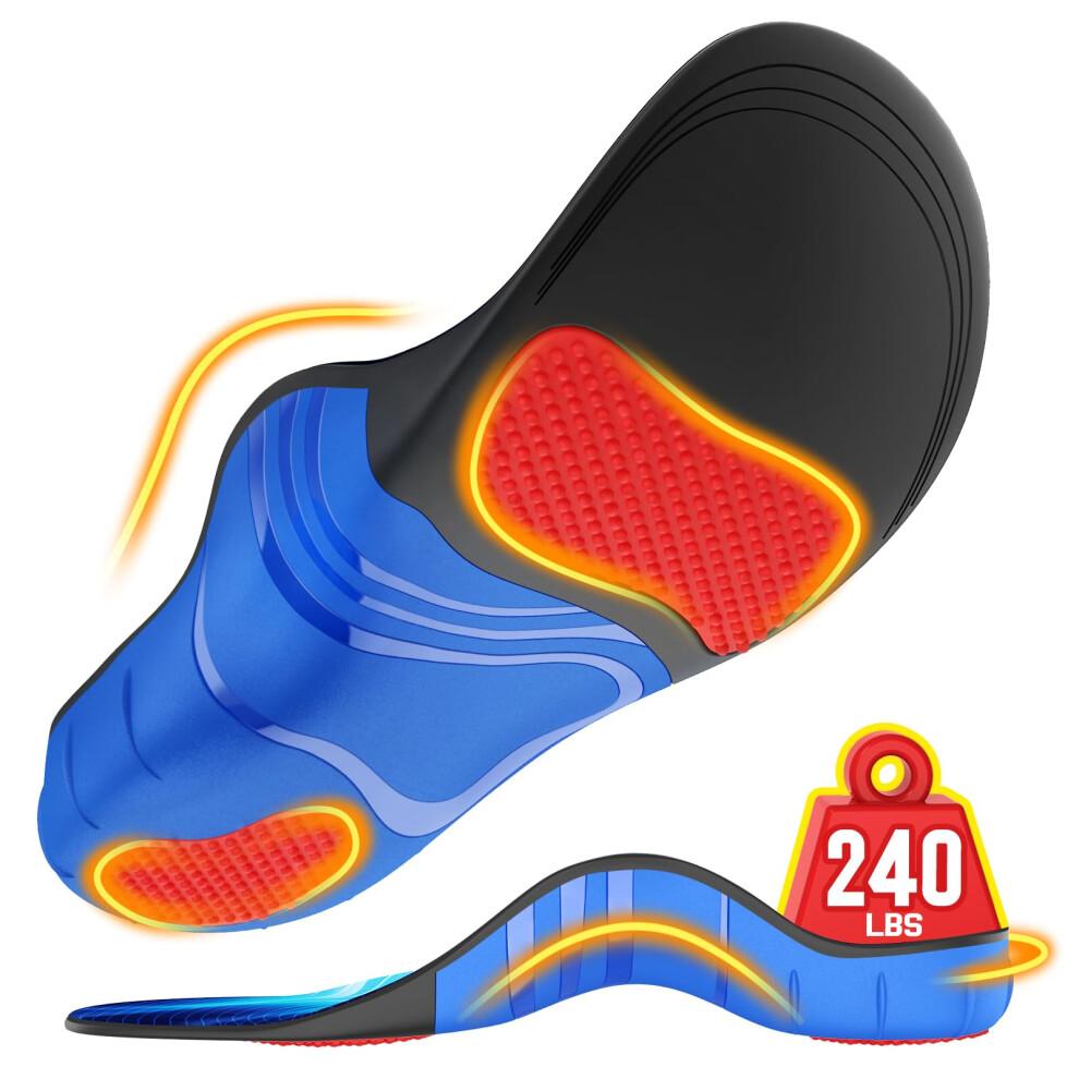 NEUPU 240+ lbs Strapazierfähige orthopädische Einlegesohlen mit hohem Fußgewölbe zur Linderung von Plantarfasziitis-Schmerzen - Für Herren Damen Arbeitsstiefel Schuhe