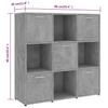 Bookshelf Concrete Grey 90 x 30 x 90 cm Engineered Wood