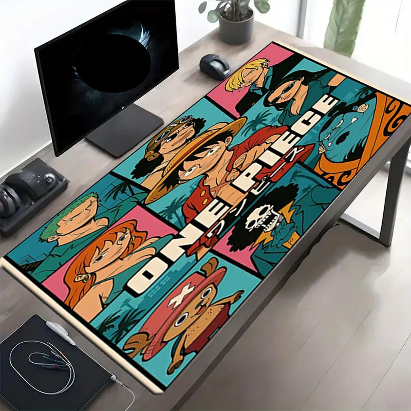 Tapis de Souris Imprimé One Piece, Tapis Antidérapant pour Clavier de Bureau, pour PC Portable Gaming Travail Utilisation Quotidienne, Cadeau Surprise Cool pour Festival