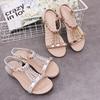 Fashion Woman Shoes Flat Rubber One Word Sandals For Women No Heel Sabot Roman Style Crystal Premium And Low Price On Offer Sandal